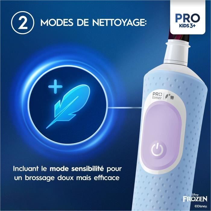 Oral-B Pro Kids Brosse a Dents Électrique Enfant Reine des Neiges Disney 1 Brossette Brossage Doux Minuteur