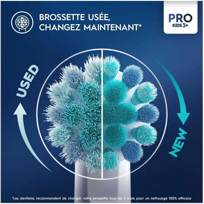 Oral-B Pro Kids Brosse a Dents Électrique Enfant Reine des Neiges Disney 1 Brossette Brossage Doux Minuteur