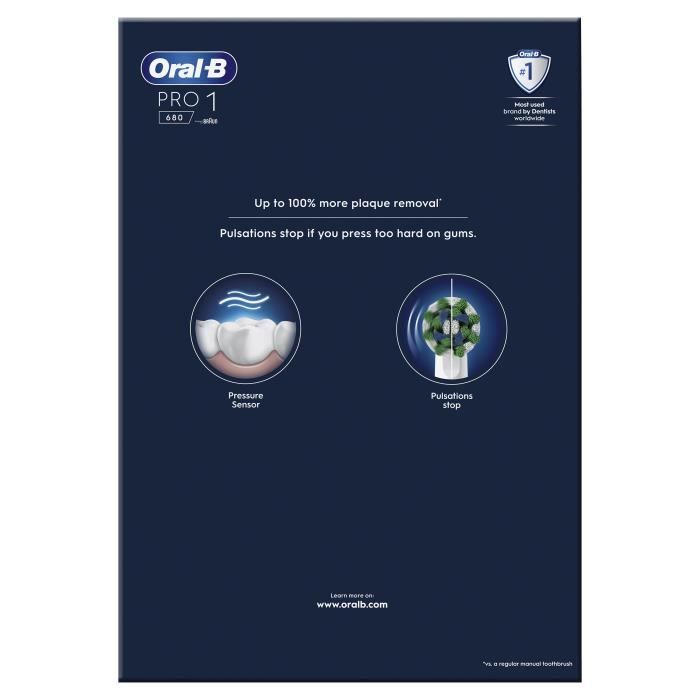 Oral-B Pro Series 1 Lot De Deux Brosses a Dents Électriques Rose Et Noire 2 Brossettes Conçue Par Braun