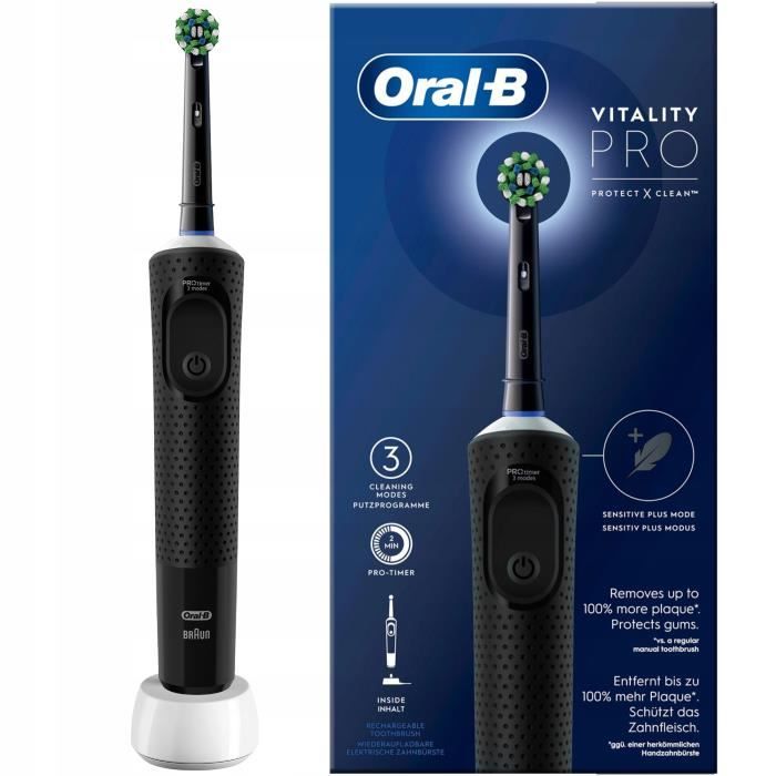 Oral-B Vitality Pro Brosse a Dents Électrique Noire 1 Brossette