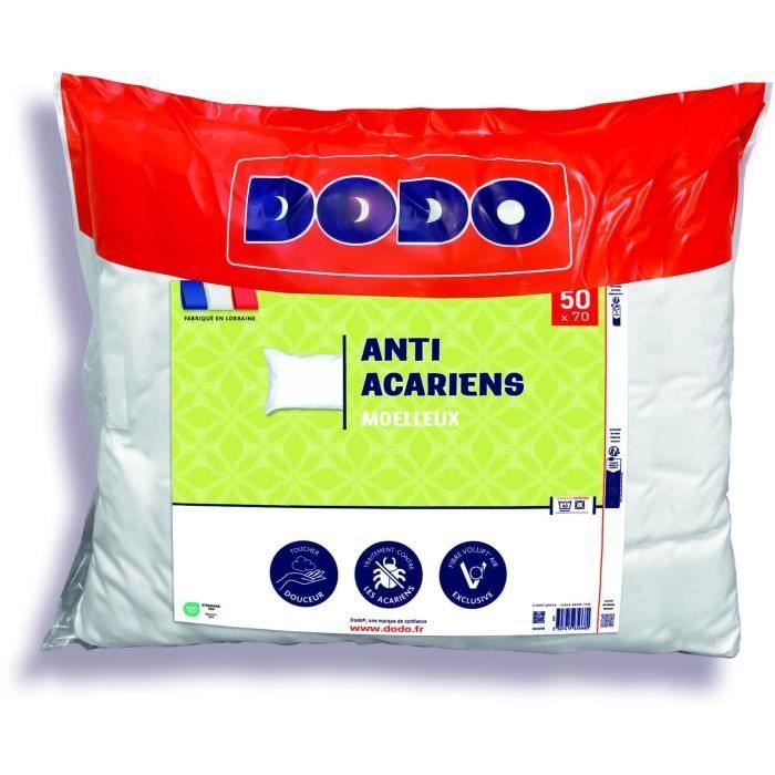 Oreiller anti - acariens 50x70 cm - 100% Polyester - DODO - Paloma Tech