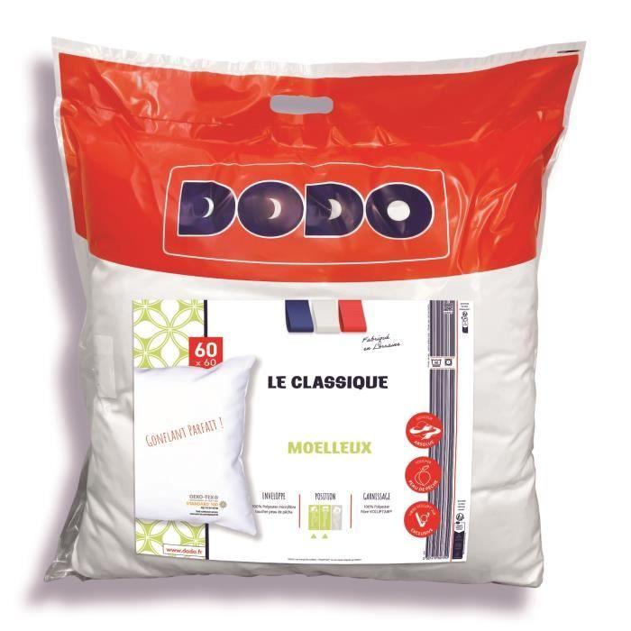 Oreiller - LE CLASSIQUE - Gonflant parfait - 60 x 60 cm - Polyester et fibre Volupt'air - DODO - Paloma Tech