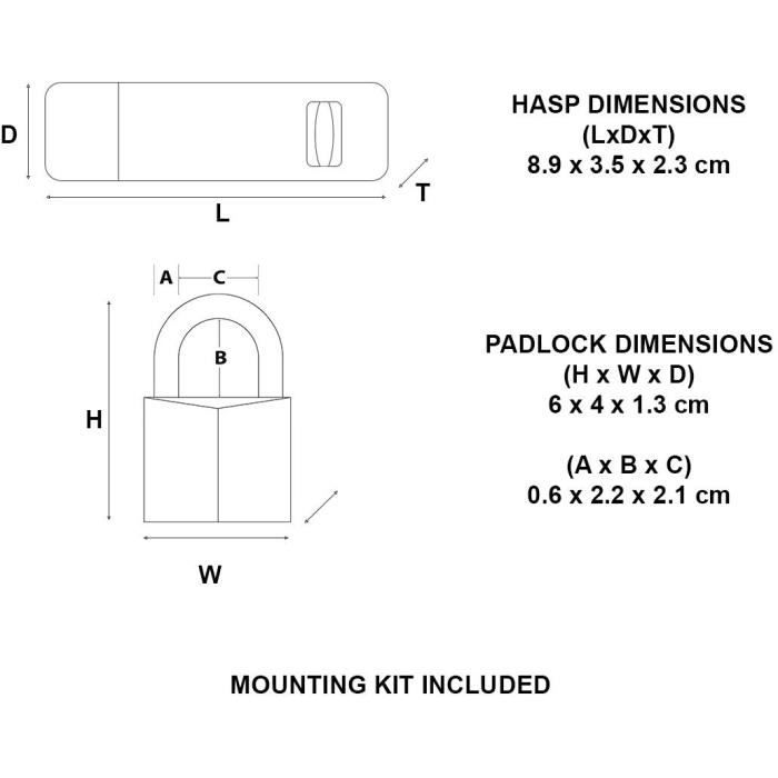 Pack Comprenant un Moraillon de Porte et un Cadenas a Clé - MASTER LOCK - 140703EURD