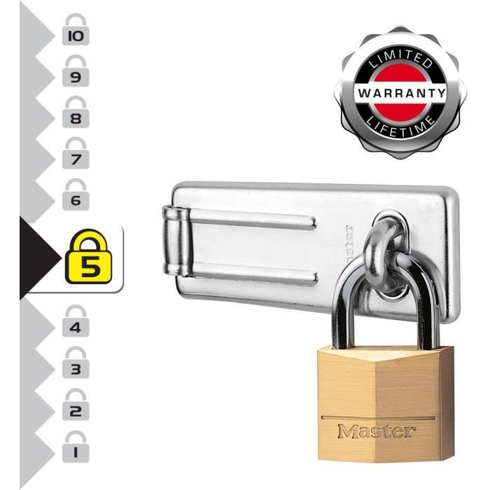 Pack Comprenant un Moraillon de Porte et un Cadenas a Clé - MASTER LOCK - 140703EURD