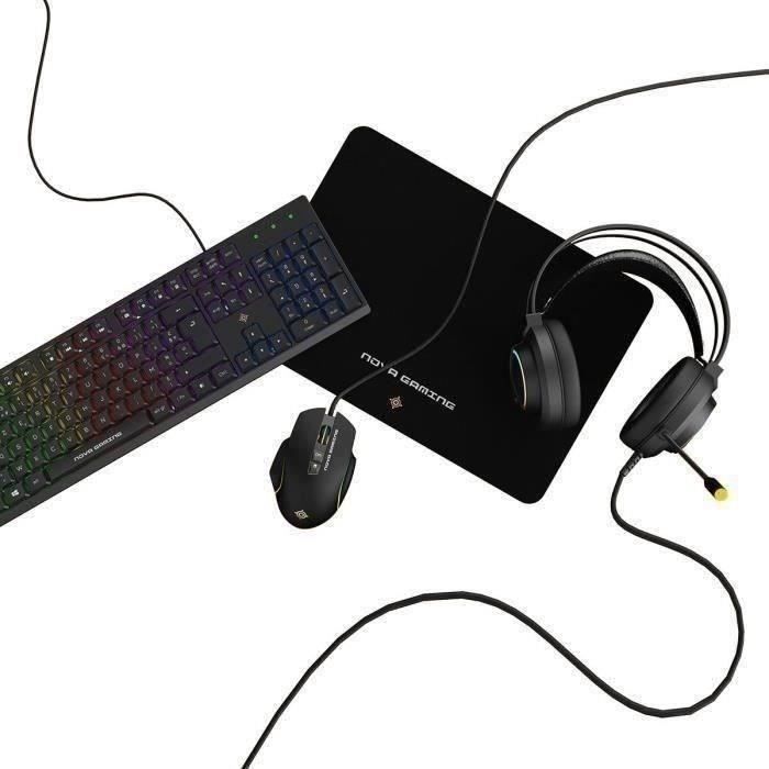 Pack gaming 4 en 1 RGB - MOBILITY - Aquila - Clavier + Casque + Souris + Tapis - Pack gaming