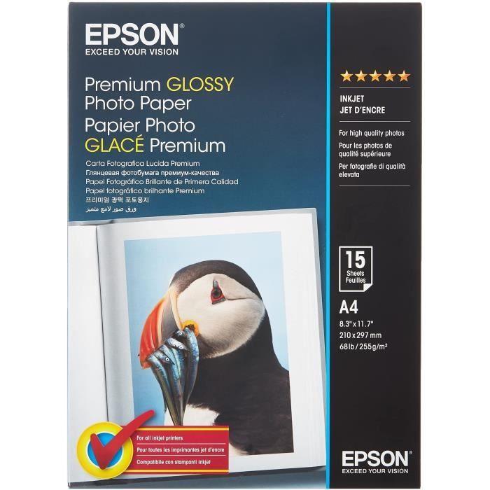 Papier photo brillant premium - EPSON - A4 - 255g/m2 - 2x15 feuilles - Paloma Tech