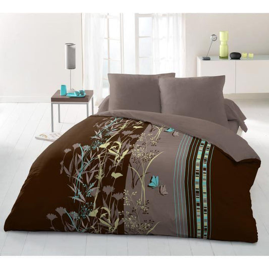 Parure de couette microfibre HOME PASSION PHILOSOPHIE - 1 housse de couette 240 x 260 cm + 2 taies d'oreiller 63 x 63 cm - Bleu - Paloma Tech