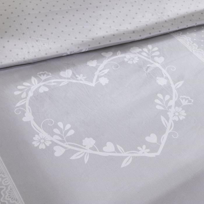 PARURE DE LIT TODAY - HOUSSE DE COUETTE 220x240 + 2 TAIES D OREILLER 65X65 - 100% COTON 57 fils - Constance - Paloma Tech