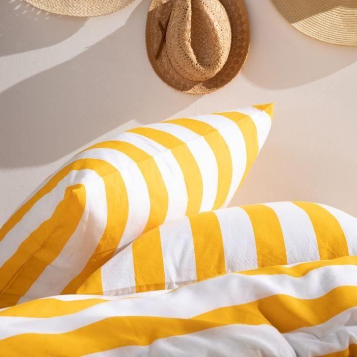 Parure de lit - TODAY Summer Stripes - 240x220 cm - 2 personnes - coton imprimé rayé - Paloma Tech