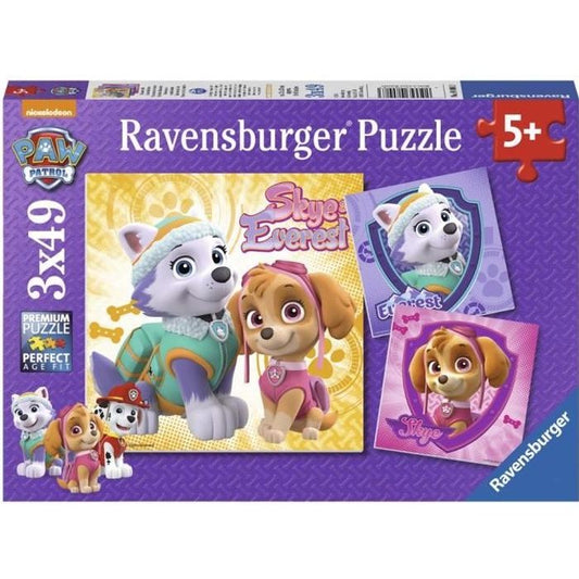 PAT’ PATROUILLE Puzzles 3x49 pieces - Charmantes chiennes - Ravensburger - Enfant des 5 ans