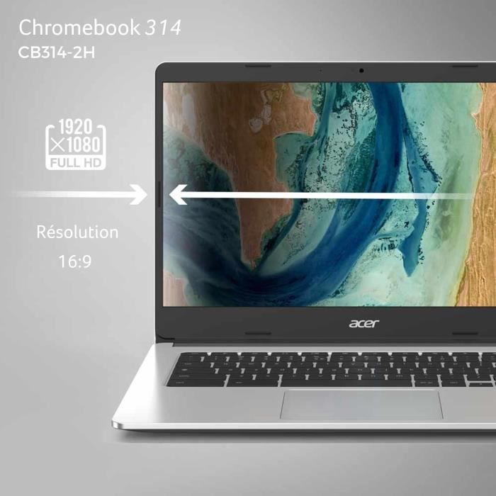 PC Portable - ACER - Chromebook 314 CB314-2H-K04F - 14 FHD - MTK MT8183 - RAM 4 Go - Stockage 32 Go - ChromeOS - AZERTY