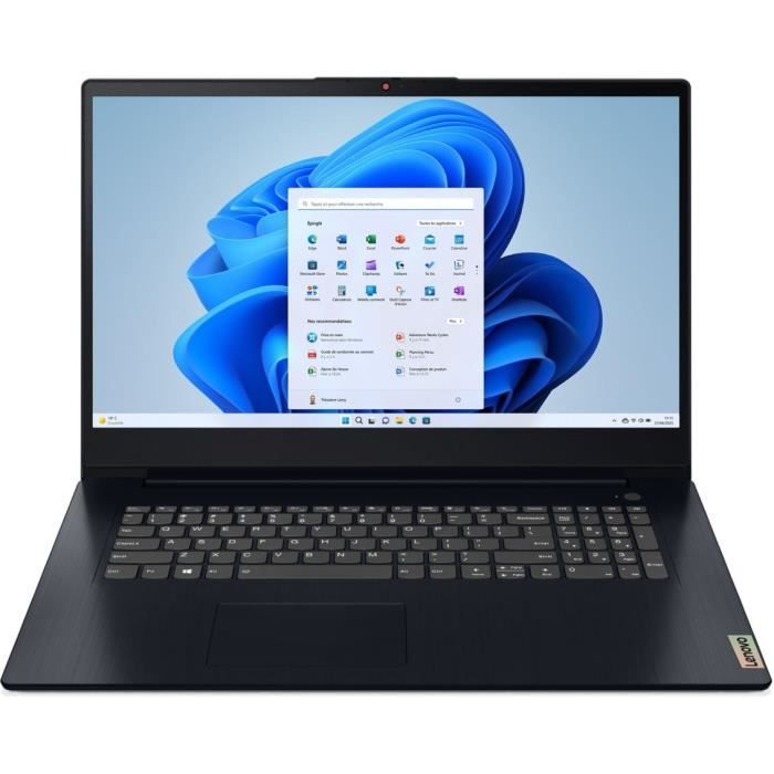 PC portable - LENOVO - IdeaPad 3 17ITL6 - 17 HD - AMD R7-5700U - RAM 12 Go - SSD 512Go - Win 11 AZERTY