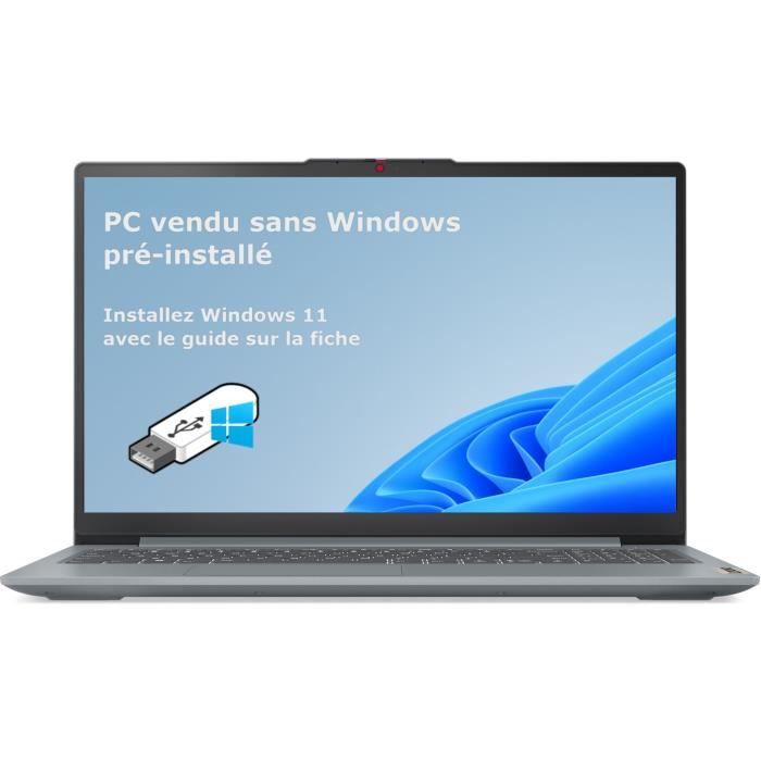 PC Portable Lenovo IdeaPad Slim 3 15AMN8 | 15’’ FHD - Ryzen 3-7320U - RAM 8 Go - SSD 512 Go - Sans Windows - AZERTY