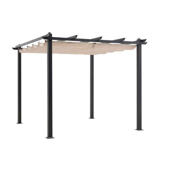 Pergola en aluminium CORDOBA - Beige - 3 x 3 m AUCUNE