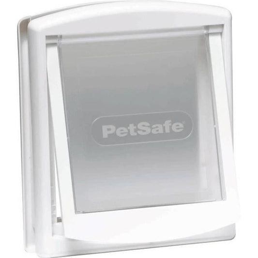 PetSafe - Porte pour chien et chat Originale Staywell, 2 voies d'acces - entrée et sortie - Rigide et Résistante - Blanc, Taille S PETSAFE