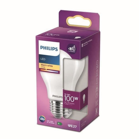 Philips ampoule LED Equivalent 100W E27 Blanc chaud Non dimmable Plastique