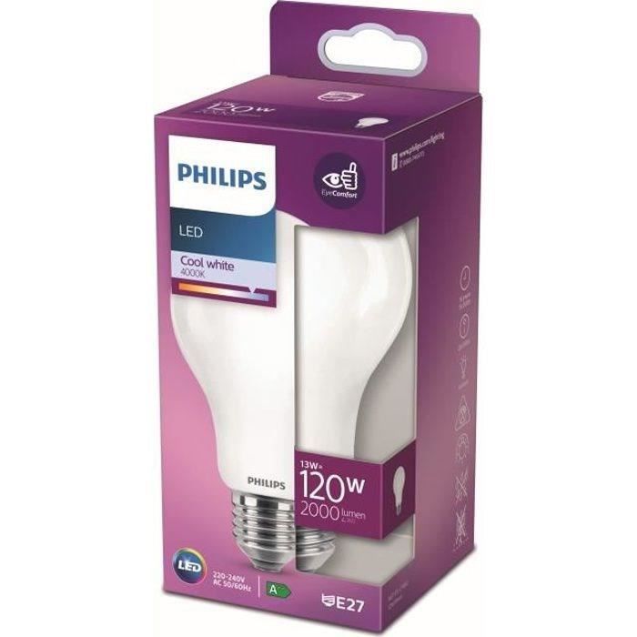 Philips Ampoule LED Equivalent 120W E27 Blanc froid Non Dimmable verre