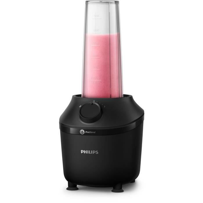 PHILIPS Blender Daily HR2041/41 450W 4 lames ProBlend 4 Bol plastique de 1,9L Gourde 1 vitesse + pulse Noir