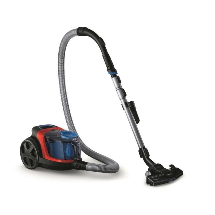 PHILIPS FC9330/09 Aspirateur traîneau sans sac PowerPro Compact - 900W - 76 dB - Filtre Anti-allergie -Rouge