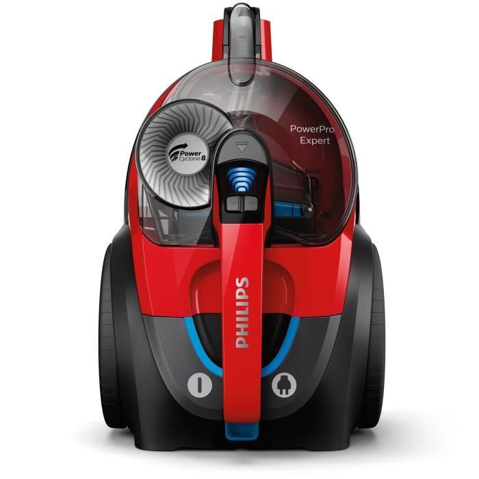 PHILIPS FC9729/09 Aspirateur traîneau sans sac PowerPro Expert - 650W - 76 dB - A - Rouge