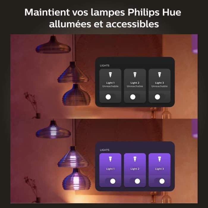 Philips Hue Module d’interrupteur mural Pack de 2 Blanc fonctionne avec Alexa Google Assistant et Apple Homekit