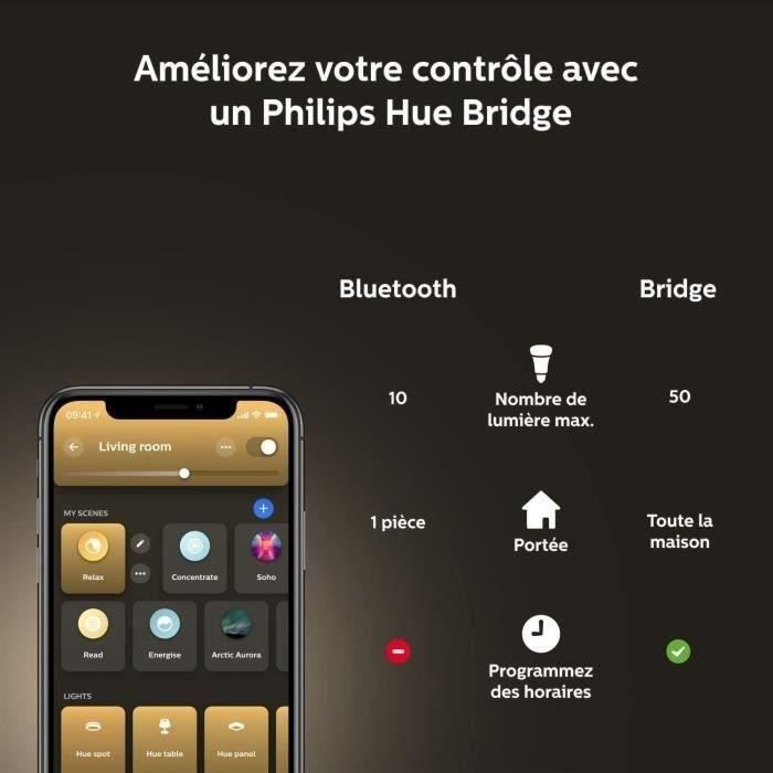 Philips Hue White Ambiance ampoule LED connectée E27 équivalent 60W 800 lumen Pack de 4 compatible Bluetooth