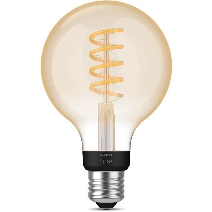 Philips Hue White Ambiance ampoule LED connectée E27 Filament G93 Globe Bluetooth fonctionne avec Alexa Google