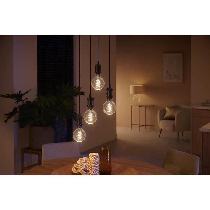 Philips Hue White Ambiance ampoule LED connectée E27 Filament G93 Globe Bluetooth fonctionne avec Alexa Google