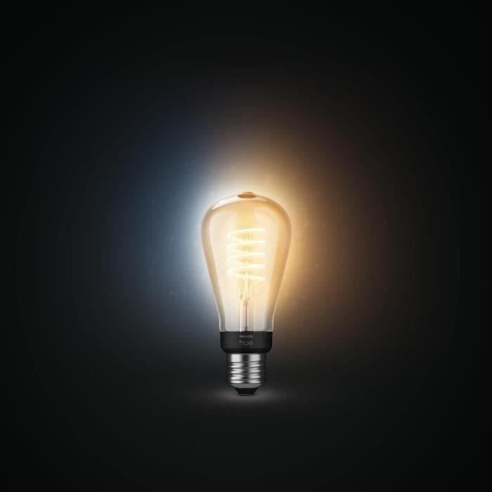 Philips Hue White Ambiance ampoule LED connectée E27 Filament ST64 compatible Bluetooth fonctionne avec Alexa Google