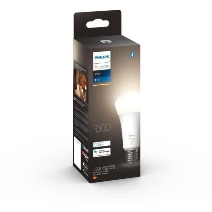 Philips Hue White ampoule LED connectée E27 100W 1600 lumen compatible Bluetooth fonctionne avec Alexa Google Homekit