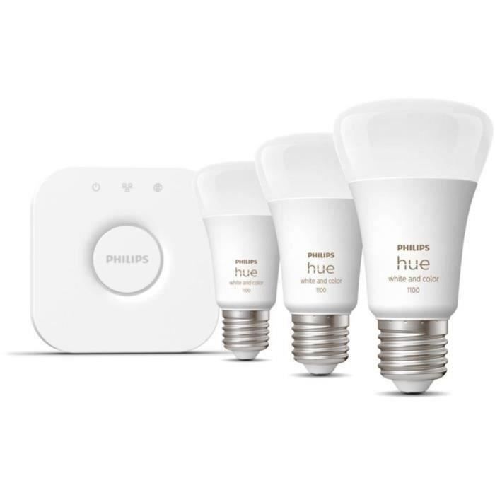 Philips Hue White and Color Ambiance Kit de démarrage 3 ampoules E27 75W Bluetooth fonctionne avec Alexa Google