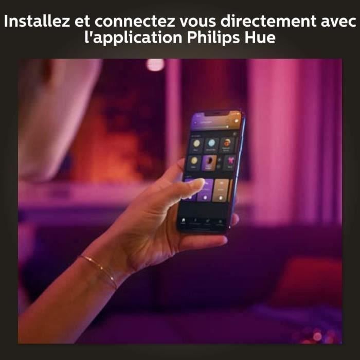 Philips Hue White & Color Ambiance ampoule LED connectée E27 équivalent 60W 800 lumen Pack de 4 compatible Bluetooth