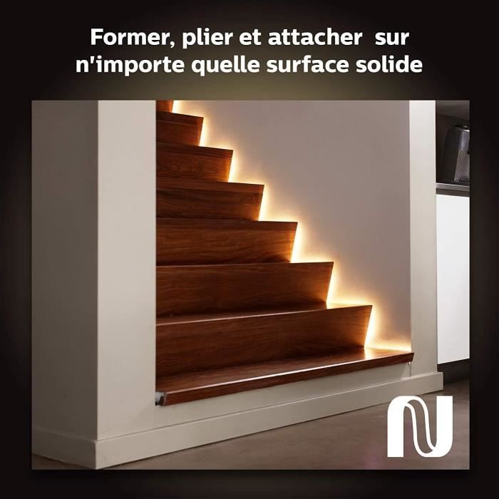 Philips Hue White & Color Ambiance Indoor LightStrips extension 1m V4 fonctionne avec Alexa Google Assistant et Apple