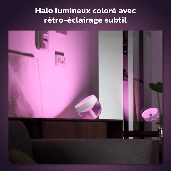 Philips Hue White & Color Ambiance Iris compatible Bluetooth Blanc fonctionne avec Alexa Google Assistant et Apple