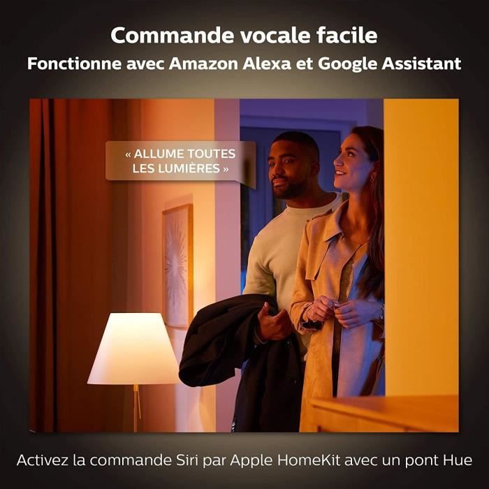 Philips Hue White & Color Ambiance Iris compatible Bluetooth Blanc fonctionne avec Alexa Google Assistant et Apple