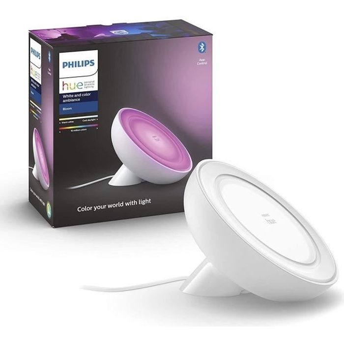 Philips Hue White & Color Ambiance lampe Bloom 4eme génération - Blanc Bluetooth fonctionne avec Alexa Google Homekit