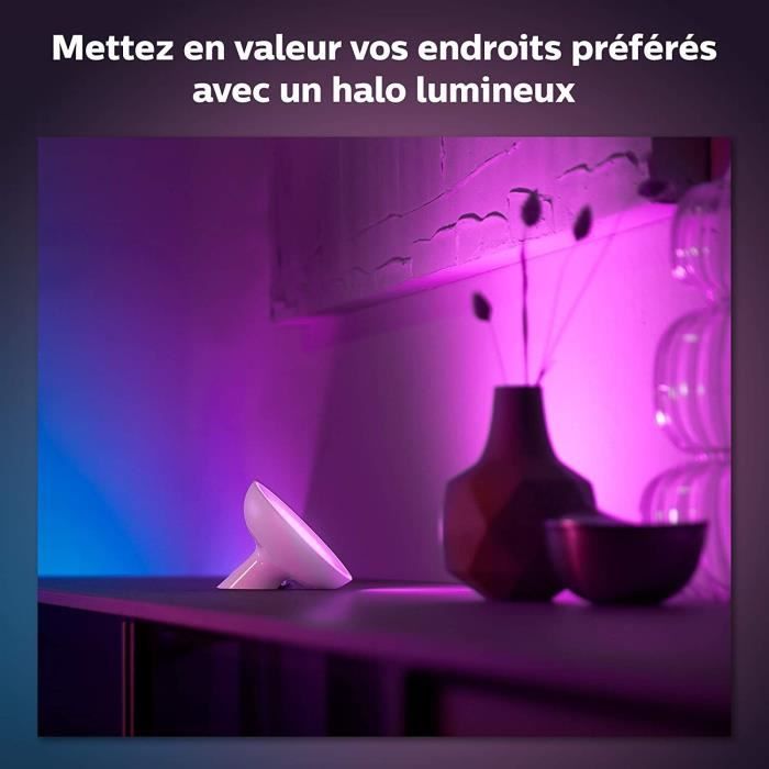 Philips Hue White & Color Ambiance lampe Bloom Noir compatible Bluetooth fonctionne avec Alexa Google et Homekit