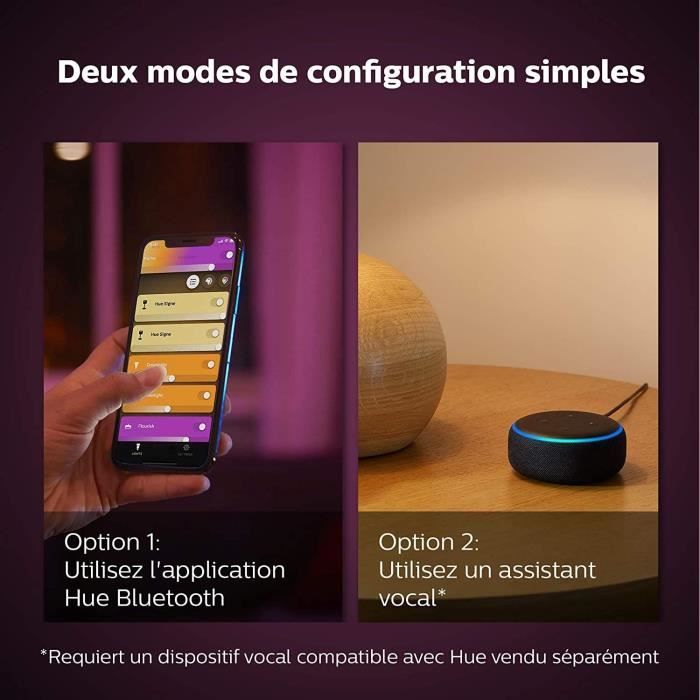 Philips Hue White & Color Ambiance lampe Iris compatible Bluetooth Noir fonctionne avec Alexa Google Assistant et Apple