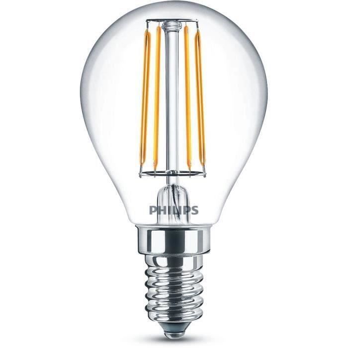 PHILIPS LED Classic 40W Sphérique E14 Blanc Chaud Non Dimmable