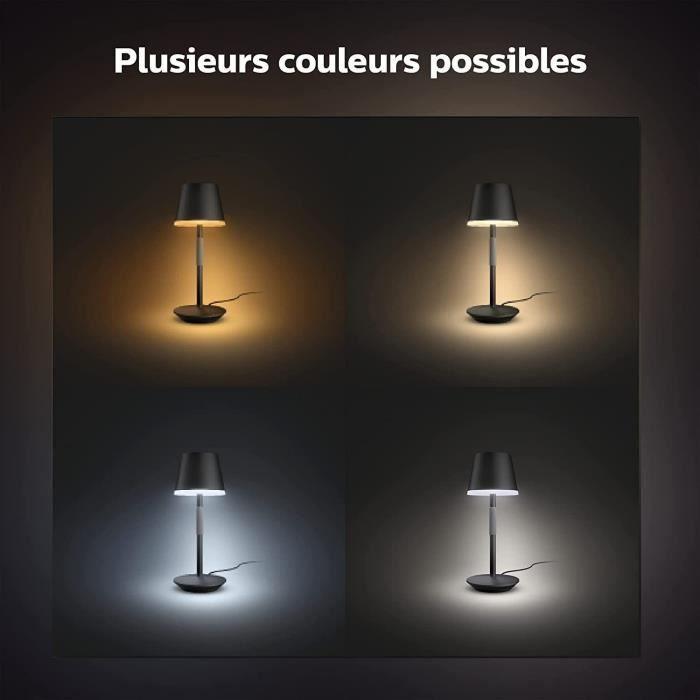 Philips White and Color Ambiance, lampe a poser portable Hue Belle, compatible Bluetooth, blanche - Paloma Tech