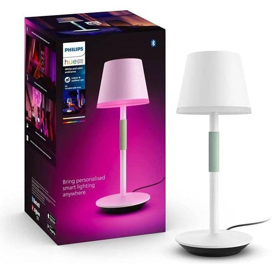 Philips White and Color Ambiance, lampe a poser portable Hue Belle, compatible Bluetooth, blanche - Paloma Tech