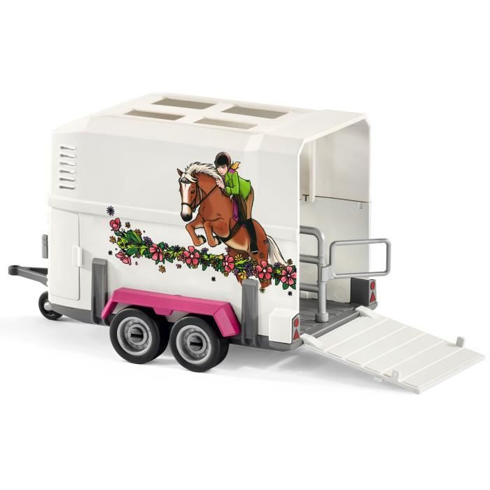 Pick-up avec remorque pour cheval coffret figurines schleich avec 38 éléments dont 1 cheval inclus Schleich 42346