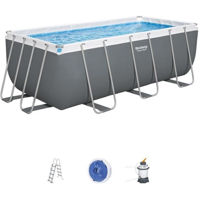 Piscine hors sol Power Steel 412 x 201 x 122cm filtre a sable échelle diffuseur Chemconnect