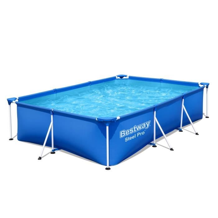 Piscine hors sol tubulaire BESTWAY - Steel Pro - 300 x 201 x 66 cm - Rectangulaire