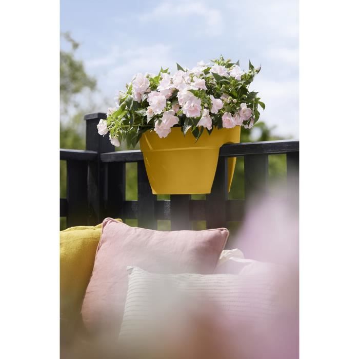 Planteur - ELHO - Vibia Campana Flower Bridge 40 - Jaune Miel - Balcon extérieur - 26x39x22cm ELHO