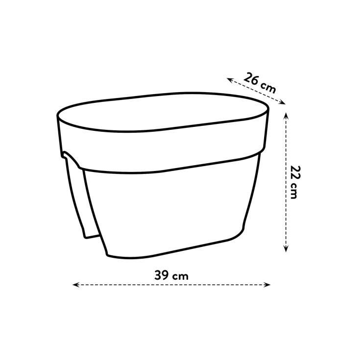 Planteur - ELHO - Vibia Campana Flower Bridge 40 - Jaune Miel - Balcon extérieur - 26x39x22cm ELHO