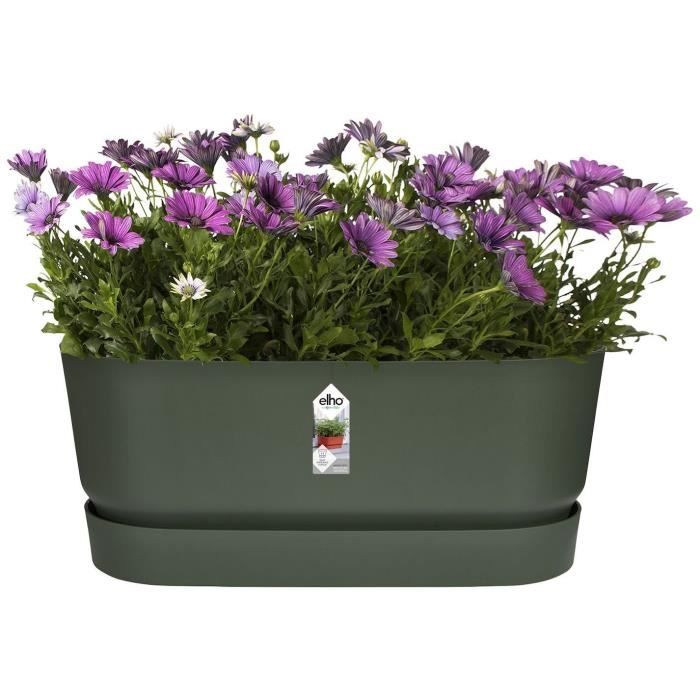 Planteur Ovale GREENVILLE - Plastique  - Avec roulettes - Ø60 - Leaf Green ELHO