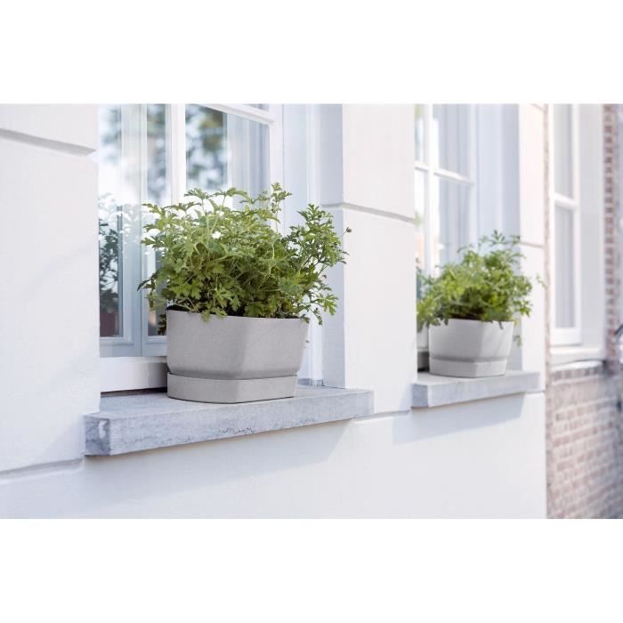 Planteur Ovale GREENVILLE - Plastique - Ø50 - Living ciment ELHO