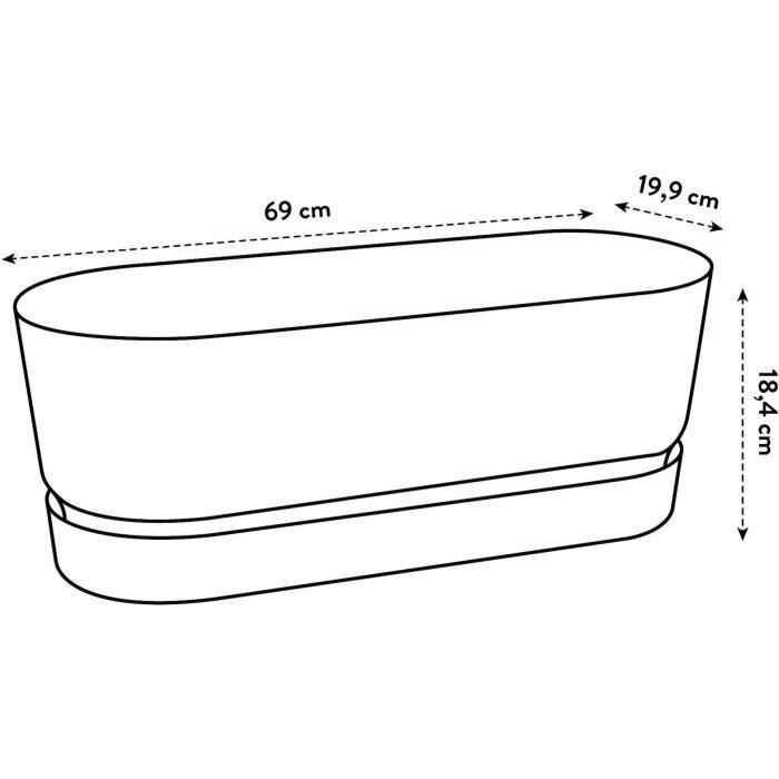 Planteur Ovale GREENVILLE - Plastique - Ø70 - Noir ELHO