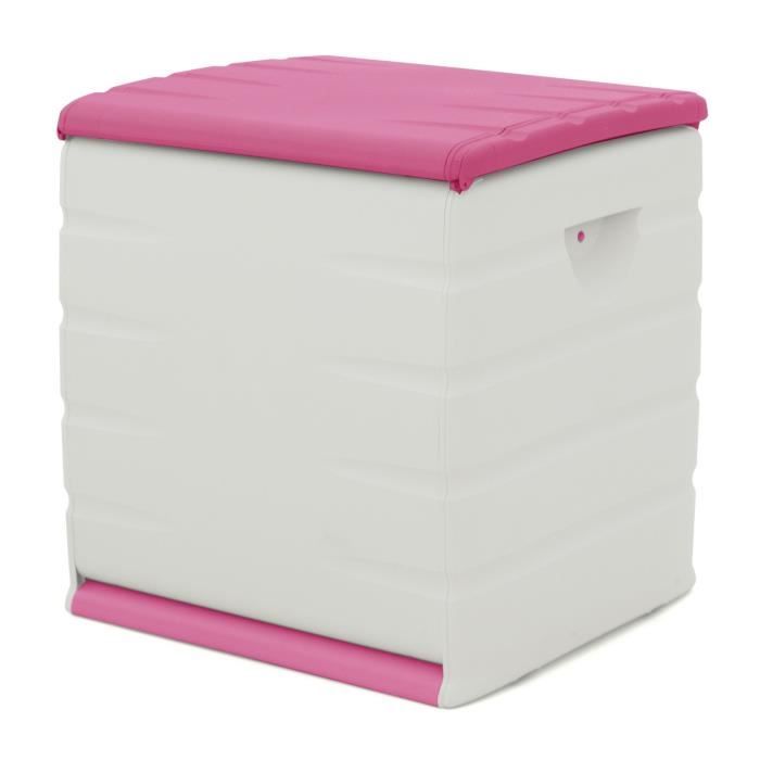 PLASTIKEN Coffre de rangement Space Saver avec roulettes et cadenas - Contenance 190 L - Coloris fuchsia PLASTIKEN